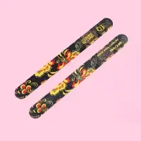 Пилка для ногтей &laquo;Хохлома&raquo;, прямая, 180/240 грит, 18 см, разноцветная