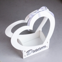 Кашпо деревянное-сердце "Dream", 24х10х27,5 см, дуб, белый Кашпо деревянное-сердце "Dream", 24х10х27,5 см, дуб, белый