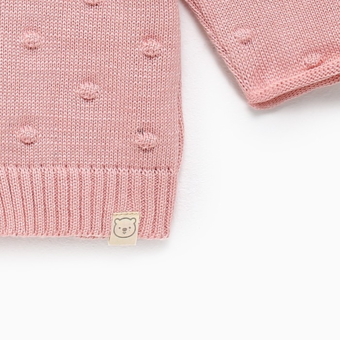 Кардиган вязаный Крошка Я, рост 80-86 см, цвет розовый