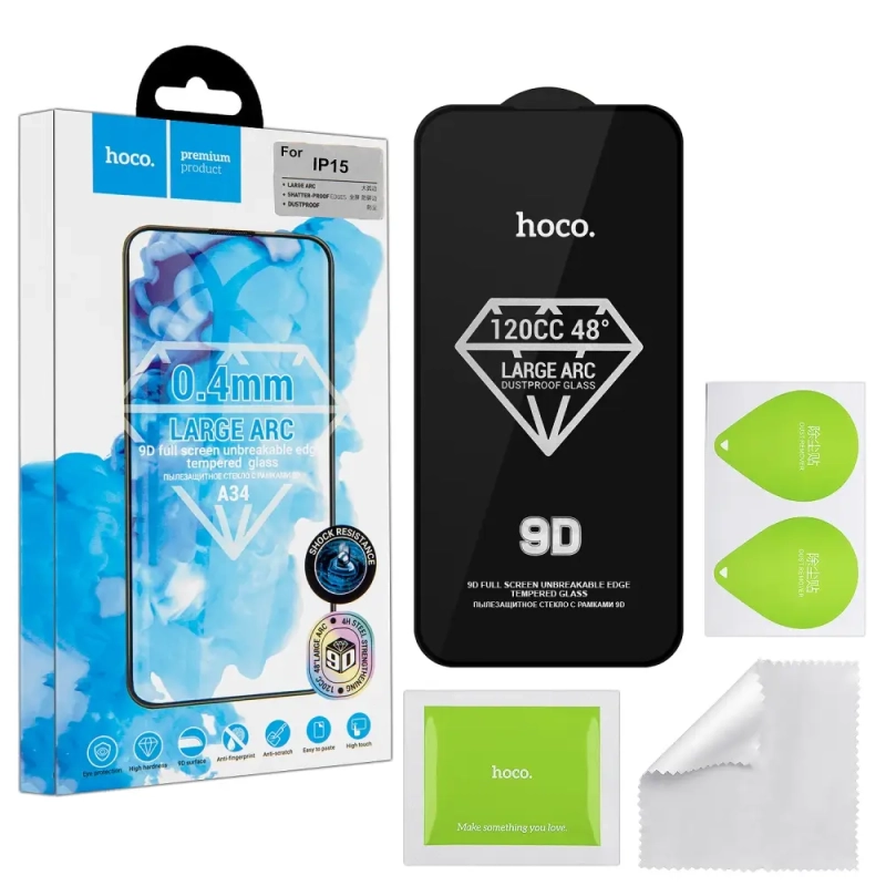 Защитное стекло iPh 15/iPh 16 Dustproof A34 HOCO