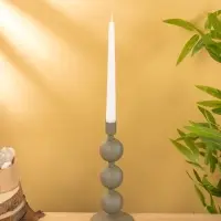 Подсвечник на 1 свечу текстурный "Графитовый" с 3 сферами 10х10х25 см