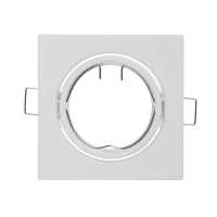 Светильник встраиваемый поворотный, под лампу MR16, квадрат, металл, белый