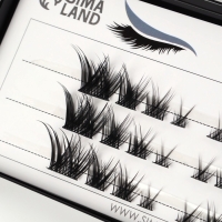 Ресницы накладные пучки СТРЕЛКА 12/14/16мм нейлон черный п/короб QF