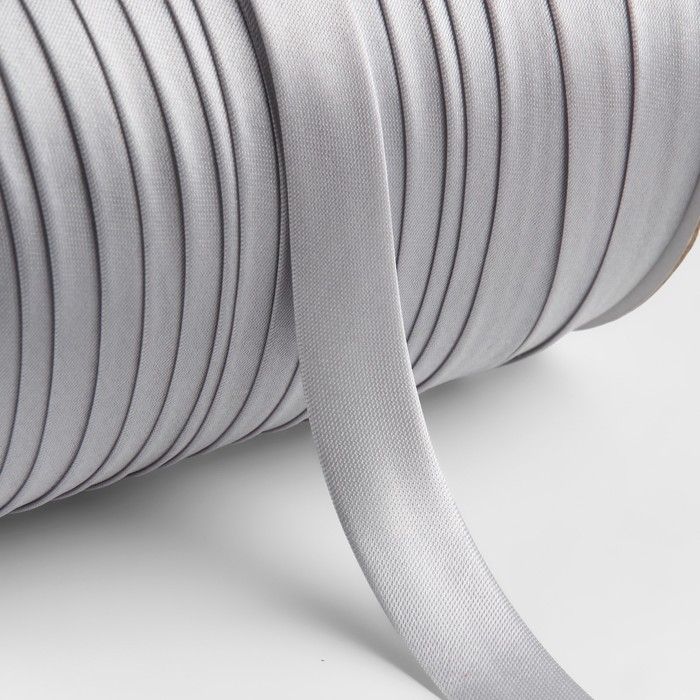 Косая бейка, атласная, 15 мм &times; 132 &plusmn; 1 м, цвет серый №9197