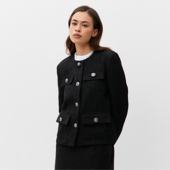 Жакет женский твидовый MIST р.42, черный Жакет женский твидовый MIST р.42, черный