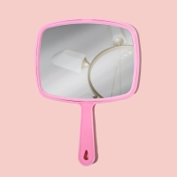 Зеркало с ручкой, зеркальная поверхность 12 &times; 15 см, цвет МИКС