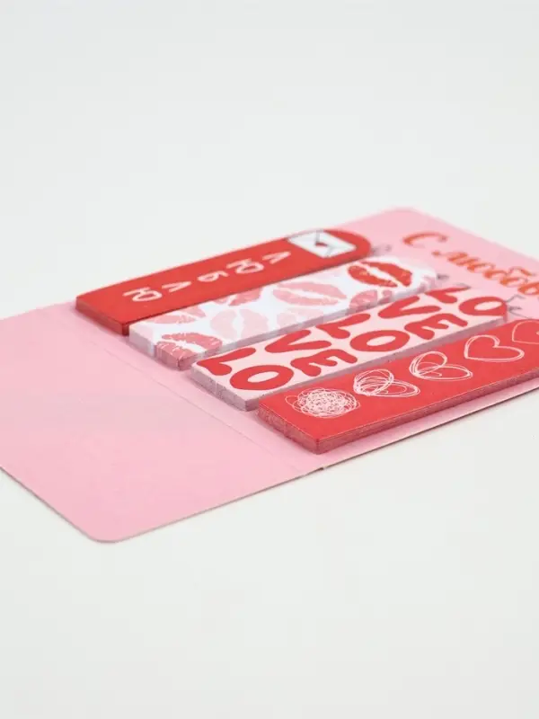 Стикеры-закладки с липким слоем 4 шт, 20 л  "С любовью"