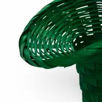 Корзина плетеная 21 х 18 х 14 см, ручка h=15 см, зеленый "шляпа"