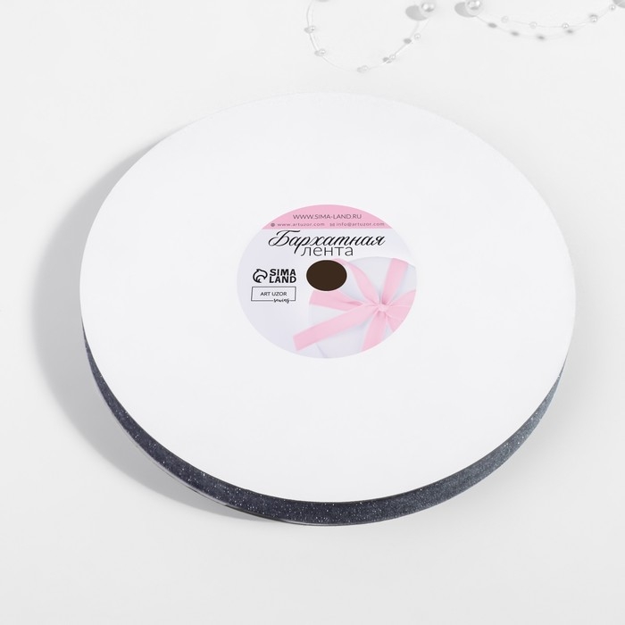 Лента бархатная, с серебряным люрексом, 15 мм, 18 ± 1 м, цвет серый №184 Лента бархатная, с серебряным люрексом, 15 мм, 18 ± 1 м, цвет серый №184