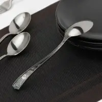 Ложка одноразовая, пластик,17.5 см, столовая, серебристая