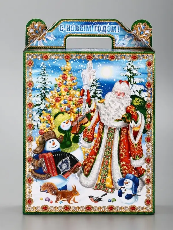 Подарочная новогодняя коробка &laquo;Экспресс&raquo;, для сладких подарков, 16.8&times;7&times;25 см