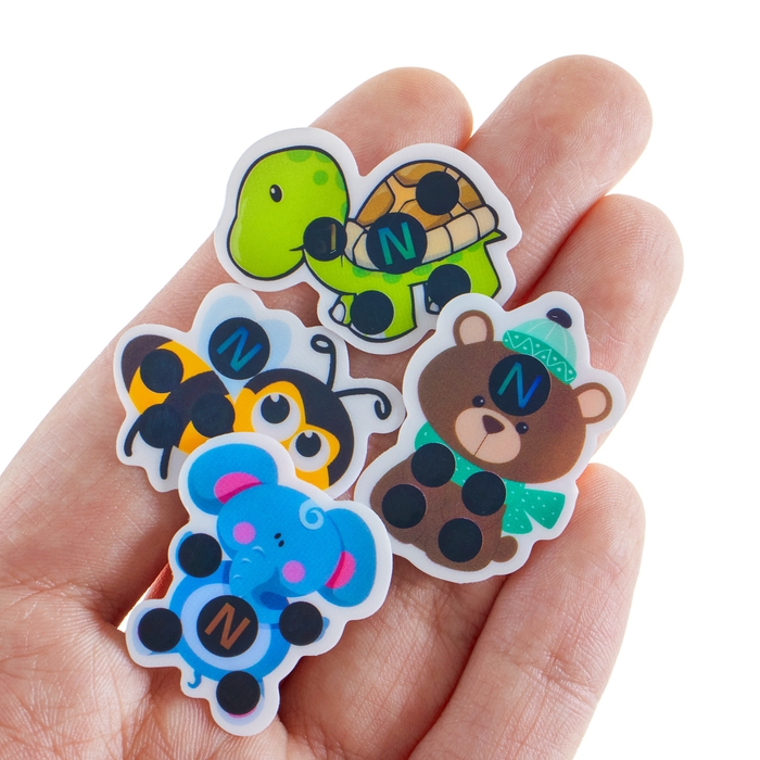 Детский термометр - наклейка налобный "Милые зверушки", до 40&deg;, набор 4 шт