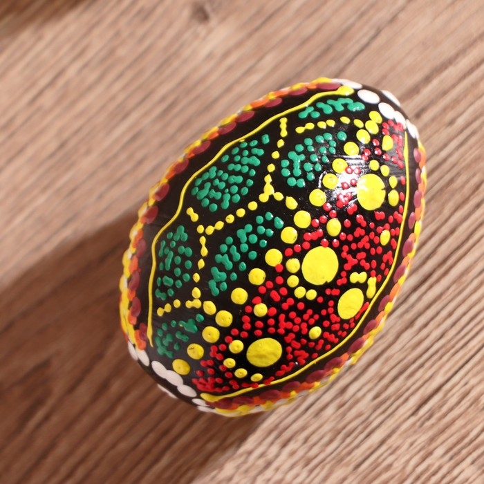 Сувенирный музыкальный инструмент Маракас Сувенирный музыкальный инструмент Маракас "Яйцо с узором - точечная роспись" 7х5х5 см