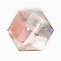 Набор посуды для праздника на 12 персон, мрамор розовый (тарелки 23 см, стакан 250 мл)