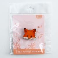 Значок талисман &laquo;Лиса&raquo;, 3,5 х 3,3 см.