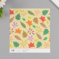 Бумага для скрапбукинга двусторонняя "Листья" плотность 180 гр набор 10 шт 15,5х17 см