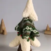 Декор "Вязаная ель с ягодками" 15х15х33 см