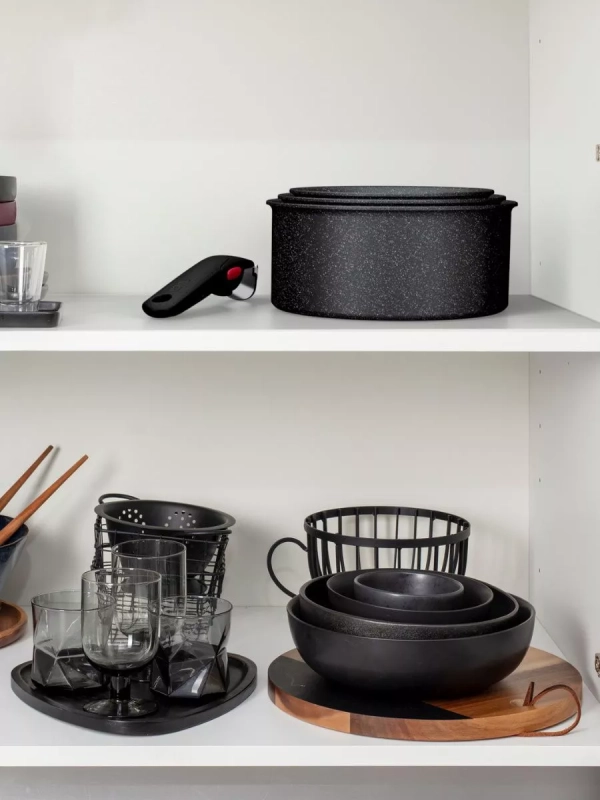 Набор посуды со съемной ручкой Ingenio Black Stone