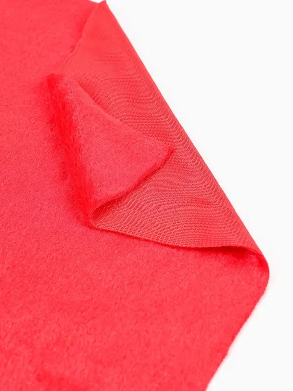 Лоскут ткани длинноворсовый на трикотажной основе, 50х50, цвет красный