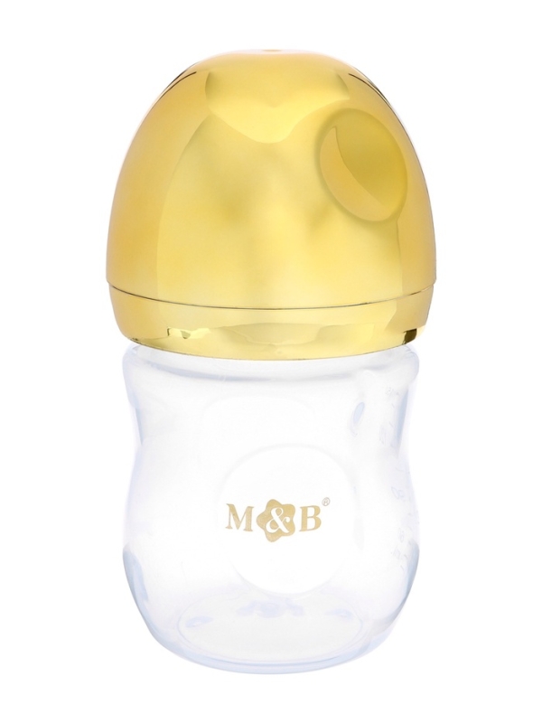 Бутылочка для кормления с наклейками &laquo;Золотой малыш&raquo; от 0 мес., 150 мл., цвет золотой, M&B