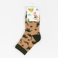 Носки детские &laquo;Динозавры&raquo;, цвет бежевый, размер 16-18