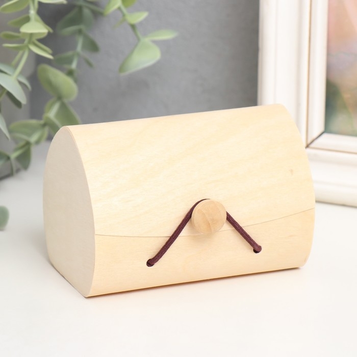 Шкатулка дерево под роспись купол "Тонкий лист" 10х7х7 см