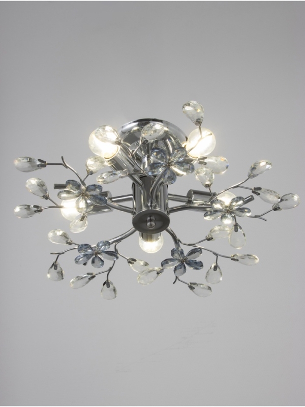 Люстра Люстра "Цветы" 5х40Вт Е27 хром 50х50х18см