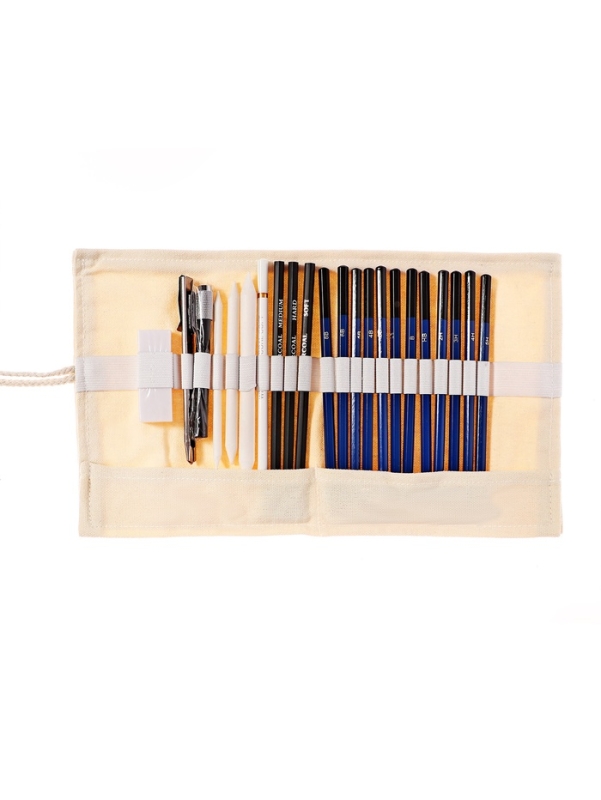 Набор художественный для рисования, бежевый пенал-скрутка Набор художественный для рисования, бежевый пенал-скрутка