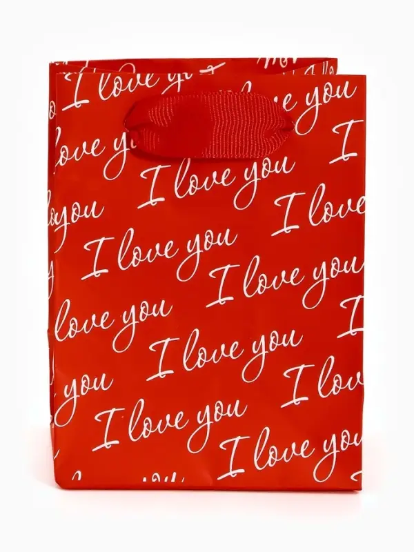 Пакет ламинированный Love you, 9 &times; 12 &times; 6,5 см