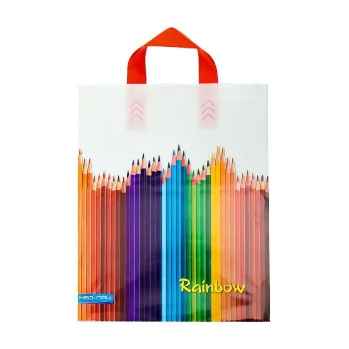 Пакет "Карандаши", полиэтиленовый с петлевой ручкой, 28x34 см, 60 мкм, МИКС