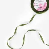 Лента атласная, 6 мм, 23&plusmn;1 м, насыщенно-зелёная №113