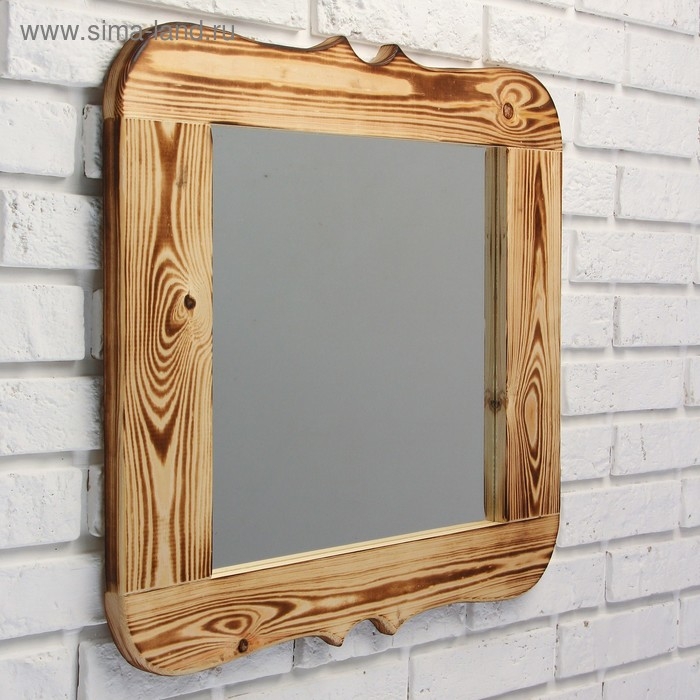 Зеркало резное, обожжённое, 50&times;50 см