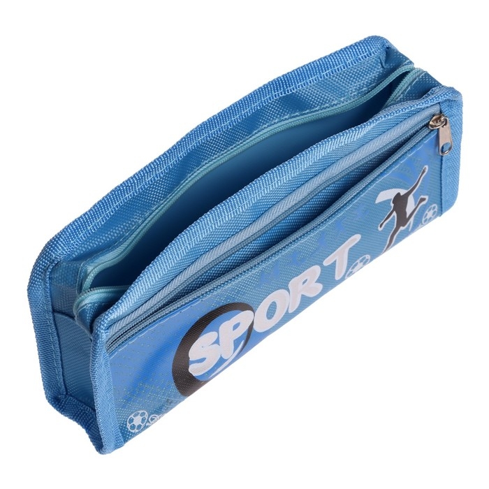 Пенал школьный на молнии 2 отделения "Спорт", МИКС