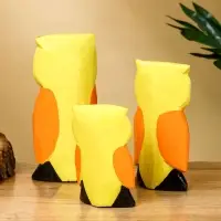 Набор сувенирный &laquo;Совята с сердечком&raquo;, h=15 см, h=12.5 см, h=9.5 см, дерево, оранжево-желтый