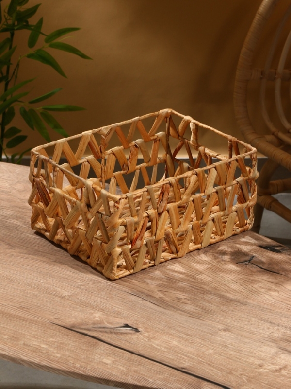 Корзина плетеная 30x23x15 см, водный гиацинт