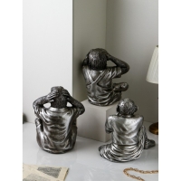 Набор фигур &laquo;Люди. Не вижу, не слышу, не говорю&raquo;, полистоун, 38 см, цвет серебро