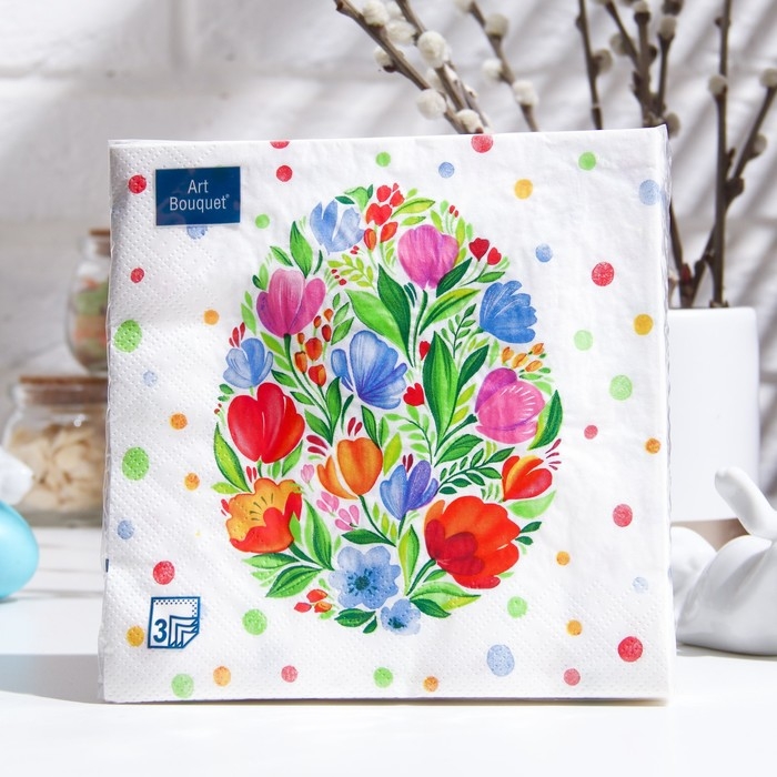 Пасхальные салфетки бумажные Art Bouquet &laquo;Пасхальное яйцо&raquo;, 3 слоя, 33х33 см, 20 шт