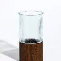 Ваза стекло настольная "Лесли" линии, 20х10 см, прозрачный