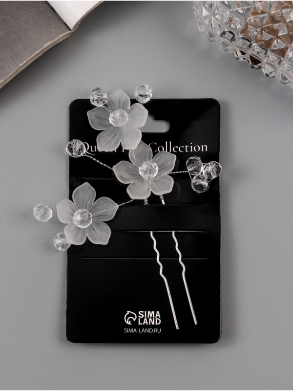 Шпилька для волос Шпилька для волос "Эмилия" цветник шарики, 9х6 см, прозрачный