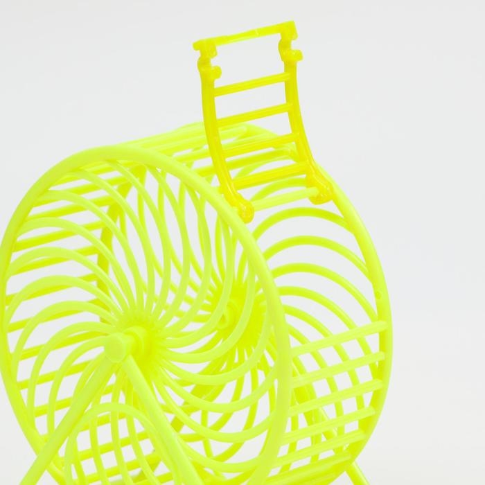 Колесо для грызунов на основании, пластик, 12,5 см, жёлтое Колесо для грызунов на основании, пластик, 12,5 см, жёлтое