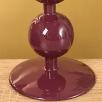 Подсвечник на 1 свечу текстурный "Баклажановый" с 3 сферами 10х10х25 см