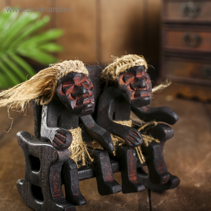 Сувенир &laquo;Парочка аборигенов&raquo;, 14&times;14&times;11 см, дерево