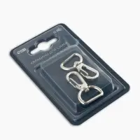 Карабин металлический TEIRA, набор 2 шт., 6.9 г, 4.1&times;2.5 см/20&times;2.5 мм, цвет серебряный