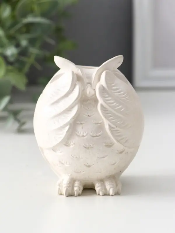 Подсвечник для тонкой свечи &laquo;Сова&raquo;, 8&times;6.5&times;6 см, перламутр