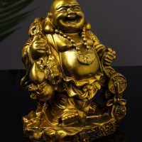 Статуэтка "Хотей приносит удачу и богатство" 14 см, цвет золото