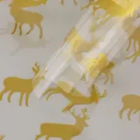 Пленка глянцевая "Северные олени", золото, 0,7 х 7,5 м, 40 мкм, 200 гр