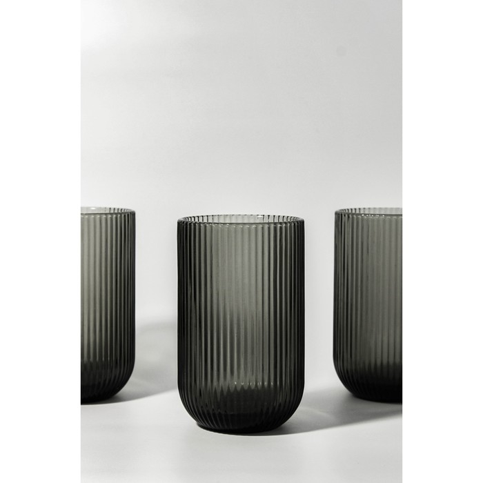 Стакан стеклянный Magistro &laquo;Грани&raquo;, 400 мл, 8&times;13 см, цвет графит