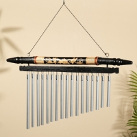 Музыка ветра "Восток" бамбук, дерево, алюминий 40х2х40 см