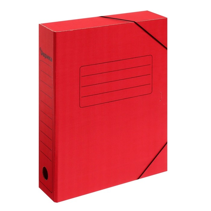 Папка архивная на резинках Calligrata, микрогофрокартон, 75 мм, до 700 л, красный