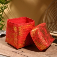 Корзинка плетеная "Голден" 25х25х30 см, розовый